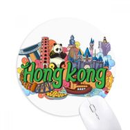 Dıythinker Panda Hong Kong Grafiti Baskılı Yuvarlak Kaymaz Kauçuk Mouse Pad