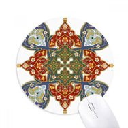 Dıythinker Paralel Tekrarla Çiçek Yaprağı İllüstrasyon Desen Baskılı Yuvarlak Kaymaz Kauçuk Mouse Pad