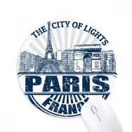 Dıythinker Paris Fransa Bayrağı Eyfel Kulesi Mimarisi Baskılı Yuvarlak Kaymaz Kauçuk Mouse Pad
