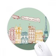 Dıythinker Paris Uçak Gemisi Fransa Mark Çizgi Çizim Baskılı Yuvarlak Kaymaz Kauçuk Mouse Pad