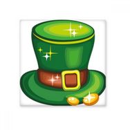Dıythinker Parlak Yeşil Şapka İrlanda St Patricks Day Seramik Bisque Fayans Dekorasyon 10x10 cm Seramik Karo
