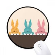 Dıythinker Paskalya Din Festivali Sevimli Tavşan Kültür Yuvarlak Kaymaz Mouse Pad