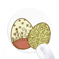 Dıythinker Paskalya Dini Festival Çiçek Yumurta Baskılı Yuvarlak Kaymaz Kauçuk Mouse Pad