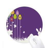 Dıythinker Paskalya Dini Festival Mor Kelebek Baskılı Yuvarlak Kaymaz Kauçuk Mouse Pad