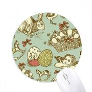 Dıythinker Paskalya Dini Festivali Renkli Açı At Baskılı Yuvarlak Kaymaz Kauçuk Mouse Pad