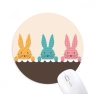Dıythinker Paskalya Dini Festivali Sevimli Tavşan Kültürü Baskılı Yuvarlak Kaymaz Kauçuk Mouse Pad