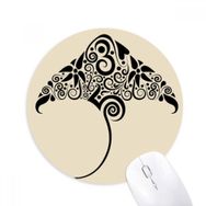 Dıythinker Paten Siyah ve Beyaz Desenli Hayvan Baskılı Yuvarlak Kaymaz Kauçuk Mouse Pad