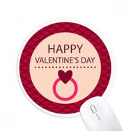 Dıythinker Pembe Baskılı Yuvarlak Mutlu Sevgililer Günü Baskılı Yuvarlak Kaymaz Kauçuk Mouse Pad