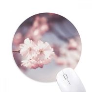 Dıythinker Pembe Beyaz Dim Çiçekler Baskılı Yuvarlak Kaymaz Kauçuk Mouse Pad
