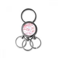Dıythinker Pembe Beyaz Mermer Modern Edebiyat Taze İllüstrasyon Desen Metal Anahtarlık