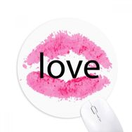 Dıythinker Pembe Dudak Sevgililer Günü Öpücük Baskılı Yuvarlak Kaymaz Kauçuk Mouse Pad