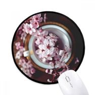 Dıythinker Pembe Erik Çiçeği Vazo Yuvarlak Kaymaz Mouse Pad