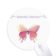 Dıythinker Pembe Kelebek Koleksiyonu Baskılı Yuvarlak Kaymaz Kauçuk Mouse Pad