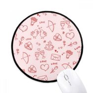 Dıythinker Pembe Kırmızı Kalpler Aşk Sevgililer Günü Yuvarlak Kaymaz Mouse Pad