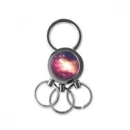 Dıythinker Pembe Nebula Altın Gezegen Muhteşem Estetik Desen Metal Anahtarlık