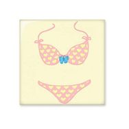 Dıythinker Pembe Seksi Bikini Seti İllüstrasyon Desen Parlak 10x10 cm Seramik Karo
