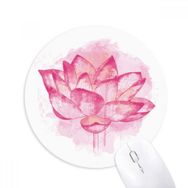 Dıythinker Pembe Suluboya Lotus Çiçek Bitki Baskılı Yuvarlak Kaymaz Kauçuk Mouse Pad