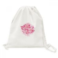 Dıythinker Pembe Suluboya Lotus Çiçek Bitki Kanvas İpli Sırt Çantası