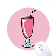 Dıythinker Pembe Tatlı Kupa Dondurma Baskılı Yuvarlak Kaymaz Kauçuk Mouse Pad