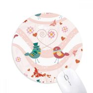Dıythinker Pembe Yeşil Aşk Kuşları Sevgililer Günü Baskılı Yuvarlak Kaymaz Kauçuk Mouse Pad