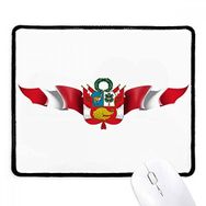Dıythinker Peru Bayrağı Ulusal Amblem Kaymaz Siyah Başlıklı Kenarlar Mouse Pad