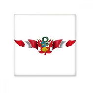 Dıythinker Peru Bayrağı Ulusal Amblem Seramik 10x10 cm Seramik Karo