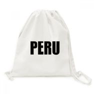 Dıythinker Peru Ülke Adı Siyah Kanvas İpli Sırt Çantası