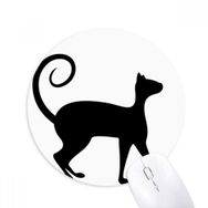 Dıythinker Pet Lover Siyah Kedi Hayvan Sanat Silüeti Baskılı Yuvarlak Kaymaz Kauçuk Mouse Pad