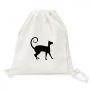 DIYThinker Pet Lover Siyah Kedi Hayvan Sanatı Siluet Tuval İpli Sırt Çantası