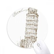 Dıythinker Pisa Kulesi İtalya Pisa Baskılı Yuvarlak Kaymaz Kauçuk Mouse Pad