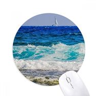 Dıythinker Plaj Deniz Dalgası Bilim Doğa Resmi Baskılı Yuvarlak Kaymaz Kauçuk Mouse Pad