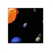 Dıythinker Planet Kırmızı Mavi Karanlık Gece Gökyüzü 15x15 cm Seramik Karo