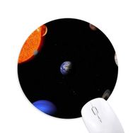 Dıythinker Planet Kırmızı Mavi Karanlık Gece Gökyüzü Baskılı Yuvarlak Kaymaz Kauçuk Mouse Pad