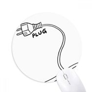 Dıythinker Plug Line El Çizimi Boya Baskılı Yuvarlak Kaymaz Kauçuk Mouse Pad