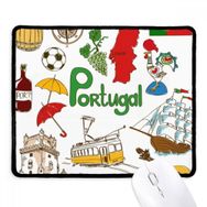 Dıythinker Portekiz Landscap Hayvanlar Ulusal Bayrak Kaymaz Siyah Başlıklı Kenarlar Mouse Pad