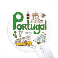 Dıythinker Portekiz Ulusal Sembolü Simgesi Desenli Baskılı Yuvarlak Kaymaz Kauçuk Mouse Pad