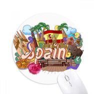 Dıythinker Prado Deniz Mahsulleri İspanya Grafiti Baskılı Yuvarlak Kaymaz Kauçuk Mouse Pad