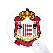 Dıythinker Principality of Monaco Ulusal Amblem Baskılı Yuvarlak Kaymaz Kauçuk Mouse Pad