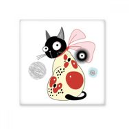 Dıythinker Protect Animal Pet Lover Çizgi Film Sevimli Fiyonk Kedi Seramik Bisk Fayans Dekorasyon 20x20 cm Seramik Karo