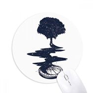 Dıythinker Pusula Akış Ağacı Sanat Deseni Baskılı Yuvarlak Kaymaz Kauçuk Mouse Pad