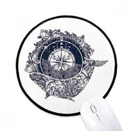 Dıythinker Pusula Çiçek Yıldız Sanat Desen Yuvarlak Kaymaz Mouse Pad