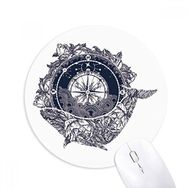 Dıythinker Pusula Çiçek Yıldızlar Sanat Desen Baskılı Yuvarlak Kaymaz Kauçuk Mouse Pad