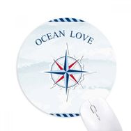 Dıythinker Pusula Okyanus Aşk Deniz Yelkenli Desen Baskılı Yuvarlak Kaymaz Kauçuk Mouse Pad