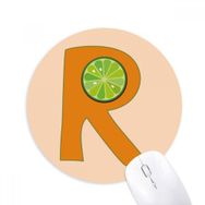 Dıythinker R Alfabe Turuncu Meyve Baskılı Yuvarlak Kaymaz Kauçuk Mouse Pad