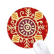 Dıythinker Red Eyes Meksika Totems Antik Uygarlık Baskılı Yuvarlak Kaymaz Kauçuk Mouse Pad