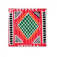 Dıythinker Red Green Line Meksika Totems Antik Medeniyet Çizimi 15x15 cm Seramik Karo