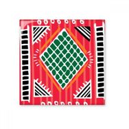 Dıythinker Red Green Line Meksika Totems Antik Medeniyet Çizimi Seramik Biske Fayansları 20x20 cm Seramik Karo
