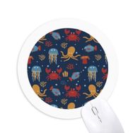 Dıythinker Renkli Ahtapot Deniz Hayatı Desenli Baskılı Yuvarlak Kaymaz Kauçuk Mouse Pad