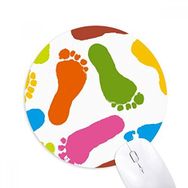 Dıythinker Renkli Ayak İzi Modern Stil Moda Poster Baskılı Yuvarlak Kaymaz Kauçuk Mouse Pad