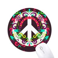 Dıythinker Renkli Barış Sembolü Savaş Önleyici Desen Baskılı Yuvarlak Kaymaz Kauçuk Mouse Pad